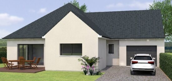 Plan de maison Surface terrain 106 m2 - 5 pièces - 3  chambres -  avec garage 