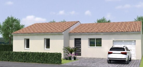 Plan de maison Surface terrain 100 m2 - 5 pièces - 4  chambres -  avec garage 