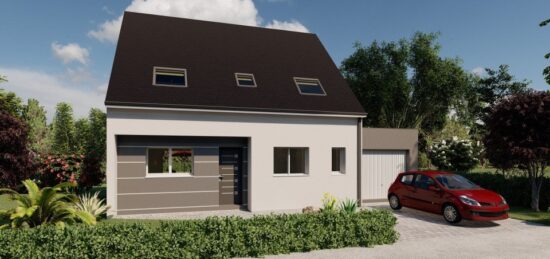 Plan de maison Surface terrain 108.15 m2 - 7 pièces - 5  chambres -  avec garage 