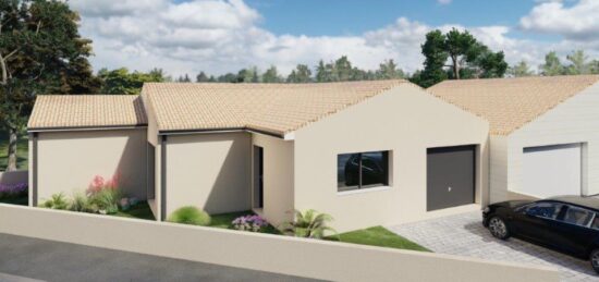 Plan de maison Surface terrain 75 m2 - 4 pièces - 1  chambre -  avec garage 