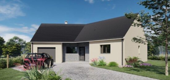 Plan de maison Surface terrain 103 m2 - 5 pièces - 3  chambres -  avec garage 