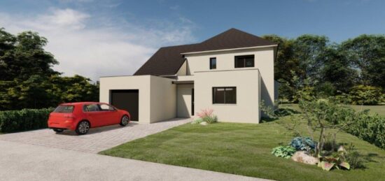 Plan de maison Surface terrain 134 m2 - 7 pièces - 4  chambres -  avec garage 