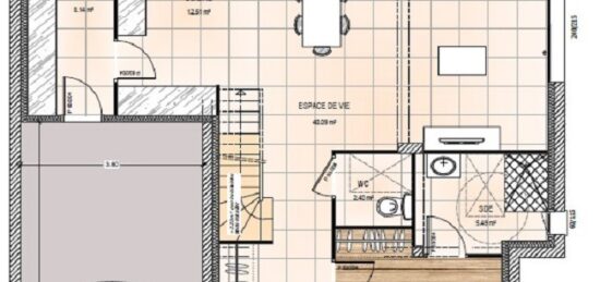 Plan de maison Surface terrain 134 m2 - 7 pièces - 4  chambres -  avec garage 